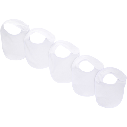 Dymples Newborn Bibs 5 Pack - White - Size One Size