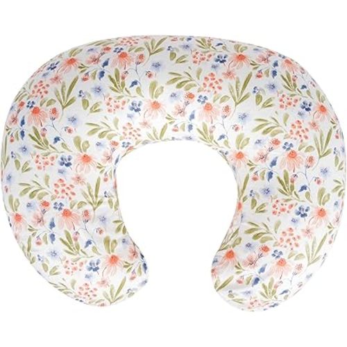 Nursing Pillow - Breastfeeding Pillow with Breathable Filling & Removable Cover, Ergonomic Support for Breastfeeding & Bottle (Green Leaf,0-12 Months)