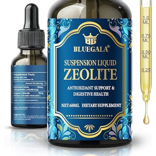Zeolite Detox Drops, Heavy Metal Detox for Kids and Adults, Natural Zeolite and Chlorella Formula, Promotes Digestion, Strengthens Immunity, 2.1 Fl Oz