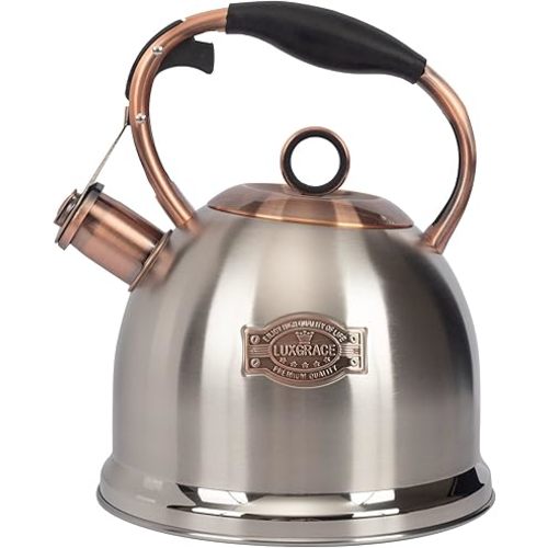 Whistling Stovetop Tea Kettle Food Grade Stainless Steel, Hot Water Fast to Boil for Stove Top-3.0Q
