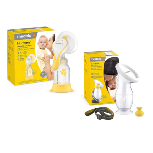 Medela Manual Breast Pump Set - Perfect Pair Bundle, Includes Harmony Manual Breast Pump & Silicone Breastmilk Collector