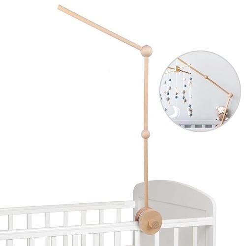 Baby Crib Mobile Arm - 30 Inch Wooden Mobile Arm for Crib Mobile Hanger for Crib Baby Girl Nursery Decor (Arm-01)