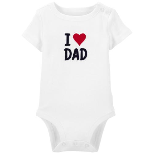 Baby I Love Dad Bodysuit - Style,White