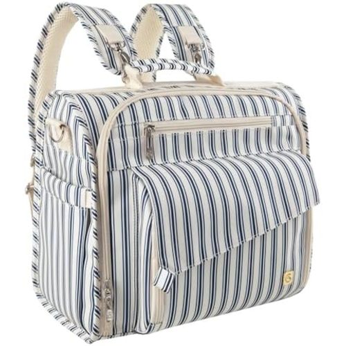 ALLCAMP Diaper Backpack, Waterproof Large Capacity Baby Bag, Multi-Function Nappy Bag with Stroller Hooks, Convertible Tote