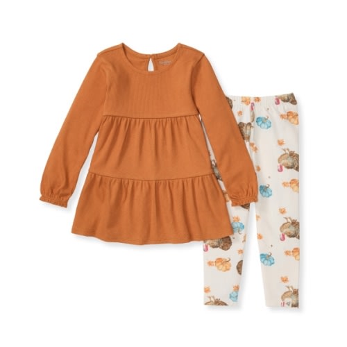 Turkey Time Organic Baby Girl Shirt and Pants Set