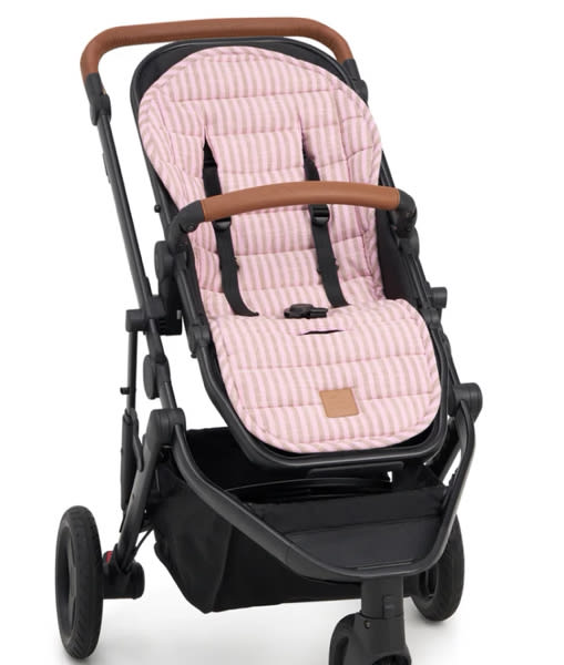 Mocha Stripe Universal Linen Pram Liner