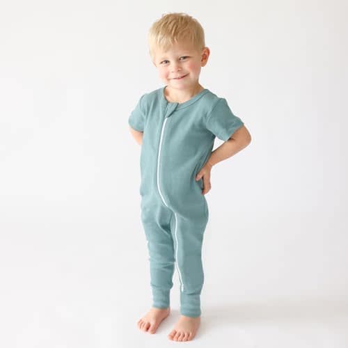 12-18M PARADE Organic Essentials '2-Way' Zip Romper - Short Sleeve