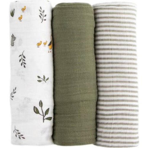 3-Pack Cotton Muslin Swaddle Blankets