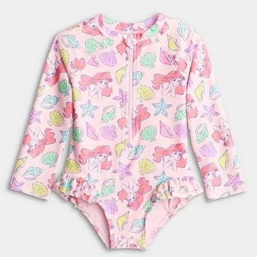 Baby & Toddler Girl Jumping Beans® Disney's Little Mermaid Ruffle Rashguard One-Piece Swimsuit