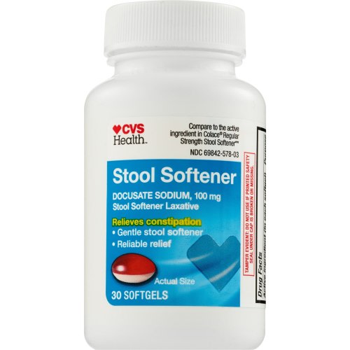 CVS Health Stool Softener 100 MG Softgels, 30 Count