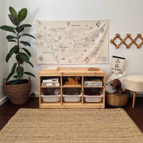 World Map Tapestry / Organic Cotton Fabric Tapestry / - Etsy
