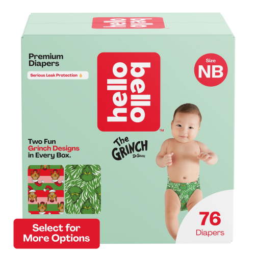 Hello Bello X Dr. Seuss The Grinch Infant Diapers, Size NB, 76ct (Select for More Options)