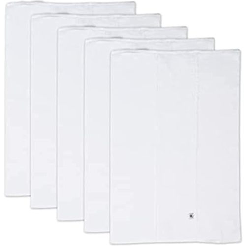 HonestBaby unisex baby 5-Pack Organic Cotton Knit Burp Cloths Bandana, Bright White, One Size US