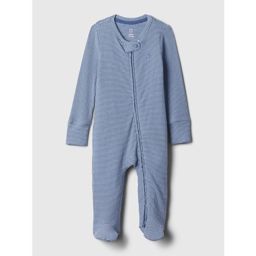 Baby First Favorites TinyRib Footed One-Piece in blue stripe