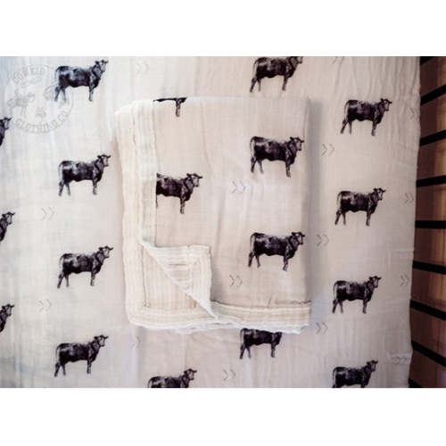 Farmhouse Angus Bamboo Muslin Blanket – Cowkid Clothing Company