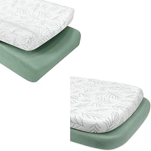 Babebay 2Pack Bassinet Sheet and 2Pack Changing Pad Cover Bundle