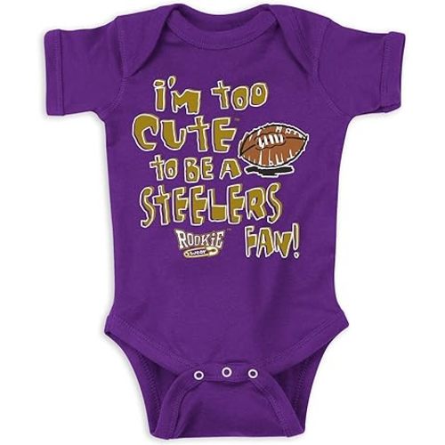 Too Cute to be a Steelers Fan Baby Apparel for Baltimore Football Fans (NB-7T)