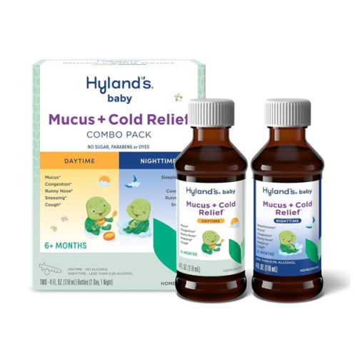 Hyland's Baby Mucus and Cold Relief, Day and Night Value Pack, Infant And Baby Cold Medicine, Decongestant And Cough Relief, 8 Fl Oz