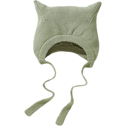 Baby Beanie with Earflaps Cotton Knitted Crochet Hats with Cat Ear Soft Warm Cap for Infant Toddler Boys Girls
