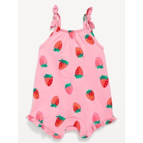 Sleeveless Tie-Knot Graphic One-Piece Romper for Baby | Old Navy