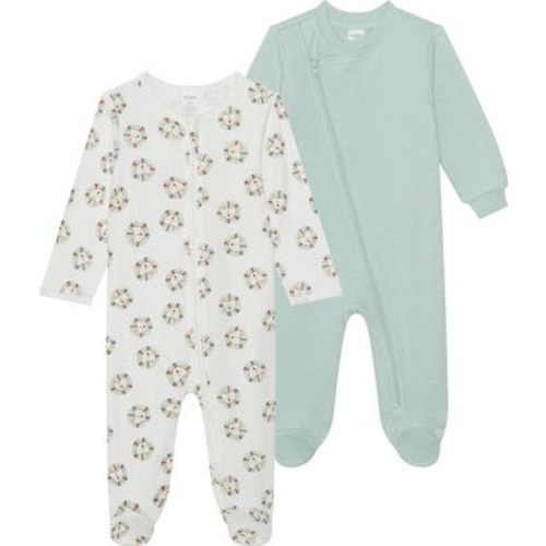 PL Baby by Petit Lem 2-Pack Zip Footies | Nordstromrack