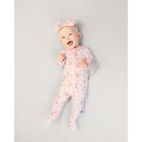 Zip Footie in Bunny Blossoms