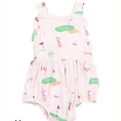 Ruffle Bubble Sunsuit, Golf Things Pink – SpearmintLOVE