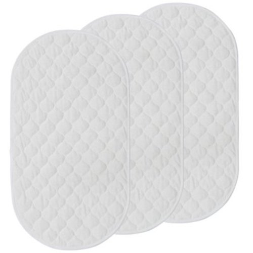 Diaper Changing Pad Liner,Quilted Thicker Waterproof Changing Pad Liners,3 Count Absorbent Bassinet Liners( White Oval 13” x 26”)