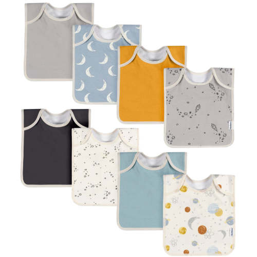 8-Pack Baby Boys Space Jersey Lap Shoulder Bibs – Gerber Childrenswear