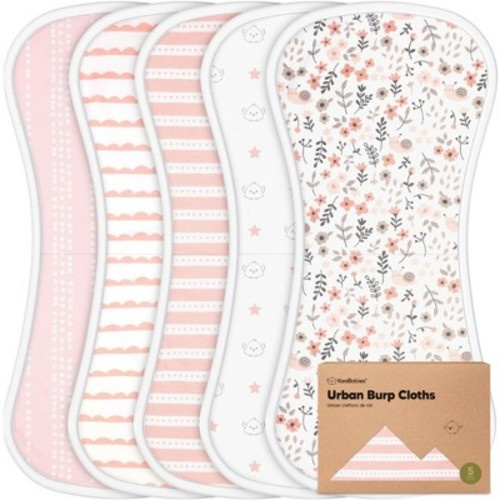 KeaBabies 5pk Urban Baby Burp Cloths, Organic Burping Cloth for Babies, Burp Rags for Baby Girls, Boys, Color: Sweet charm
