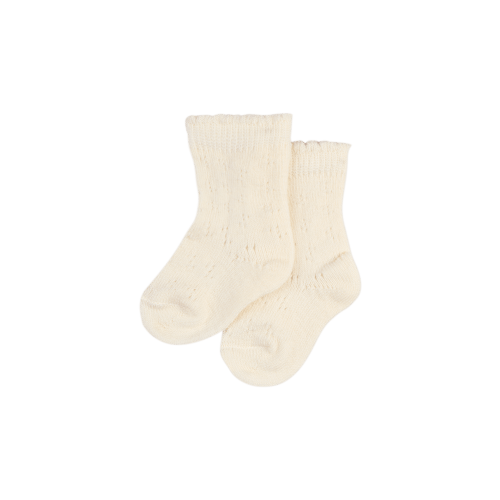 Baby merino wool/silk pointelle socks in Ivory - $12.99 - Dilling