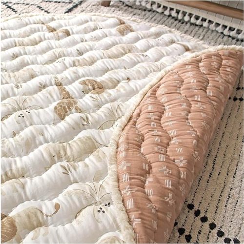Crane Baby Activity Mat, Infant and Baby Quilted Playmat for Boys and Girls, Safari Animal, 40” x 40” - Kendi