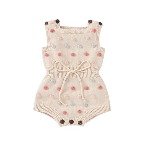 Neiwech Baby Girl Romper Sleeveless Pompoms Knit Rompers Newborn Little Girl Overall Jumpsuit Summer Outfits Clothes