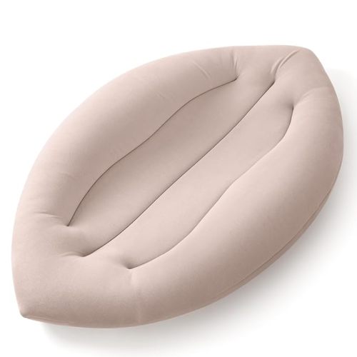 Baby Lounger for Newborn: Skin-Friendly & Breathable for 0-12 Months Infant Tummy Time Playtime & Diaper Changes - Portable & Lightweight Cushion for New Parents (Sand)