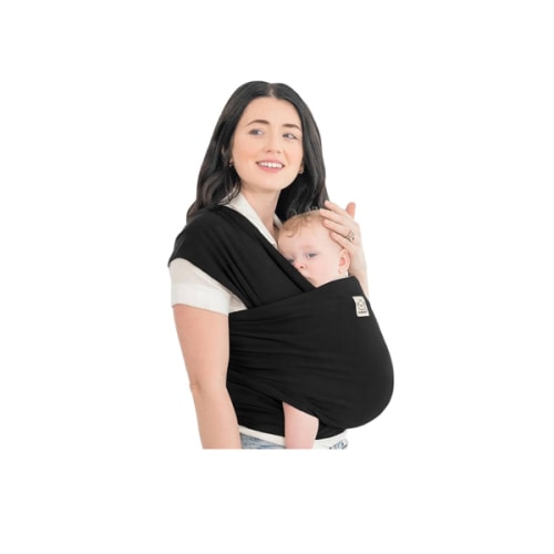 KeaBabies Baby Wrap Carrier - All in 1 Original Baby Carrier Newborn To Toddler Sling, Easy to Wear, Hands Free Bonding, Lightweight, Breathable Infant Wraps (Trendy Black)