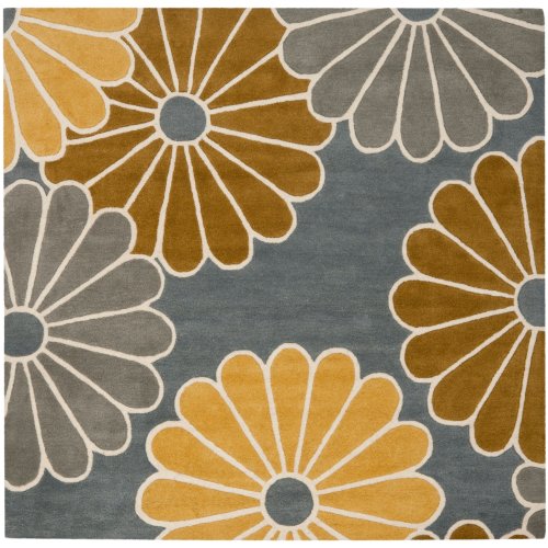 SAFAVIEH Handmade Daisies Grey New Zealand Wool Rug