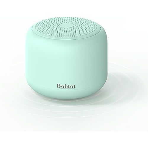 Bobtot Portable Bluetooth Speakers with Strap Easy to Carry, Wireless IPX5 Waterproof Mini Speaker with Loud Stereo Sound, 20 Hours Playtime, Rechargeable Battery, Built-in Microphone, Green