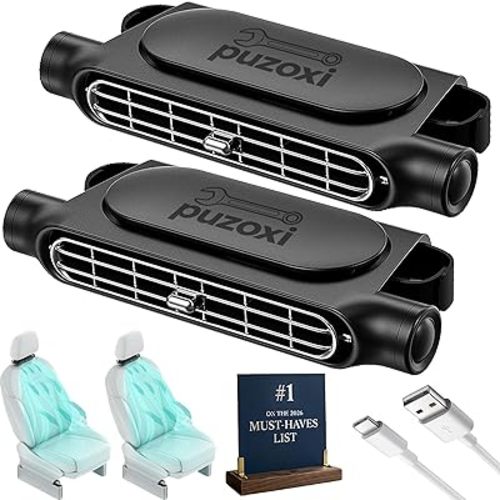 Car Seat Cooling Fan, Car Rear Seat Headrest Cooling Fan, Mini Portable USB Rechargeable Backseat Cool Fans with 3 Adjustable Wind Speeds for All Cars Vehicle Jeep Van Rv Truck