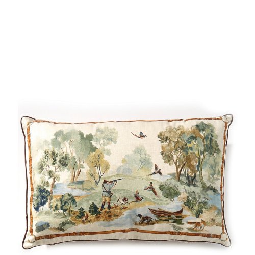 Southern Living Hunting Dogs Scene Print Lumbar Pillow