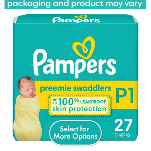 Pampers Swaddlers Diapers Size Preemie, 27 Count , 1Qty