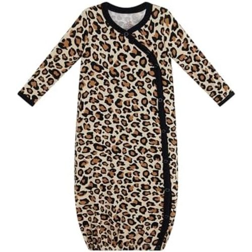 Bamboo Viscose Baby Gowns for Girls Long Sleeve Side Snaps Newborn Sleeper Gown