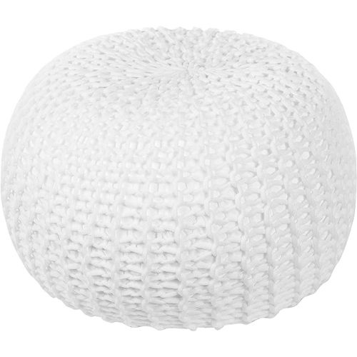 Round Pouf Hand-Knit Ottoman