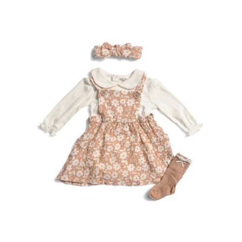 Newborn Girls 4pc Bodysuit And Jumper Set With Socks And Headband | Girls' Dresses | T.J.Maxx