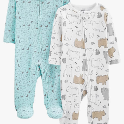 Simple Joys by Carter's unisex-baby Neutral 2-pack Cotton Footed Sleep and Play