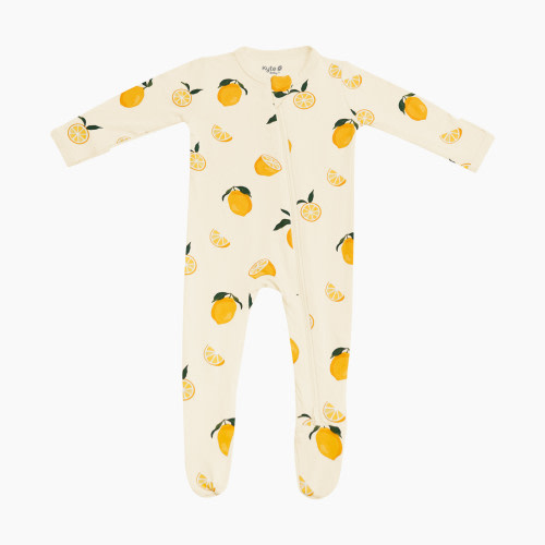 Kyte Baby Printed Zipper Footie - Lemon, Newborn