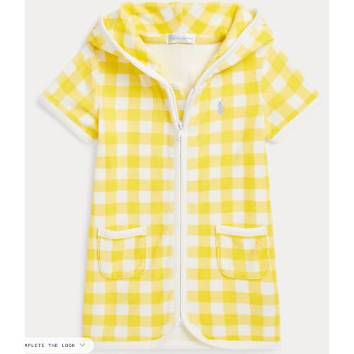 Gingham Terry Hooded Cover-Up