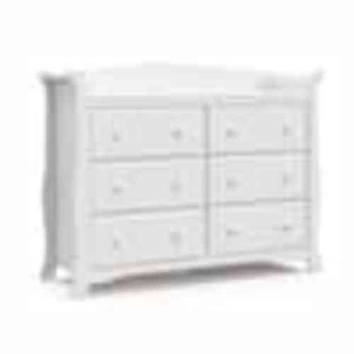 Storkcraft Avalon 6-Drawer White Double Kids Dresser 03556-201