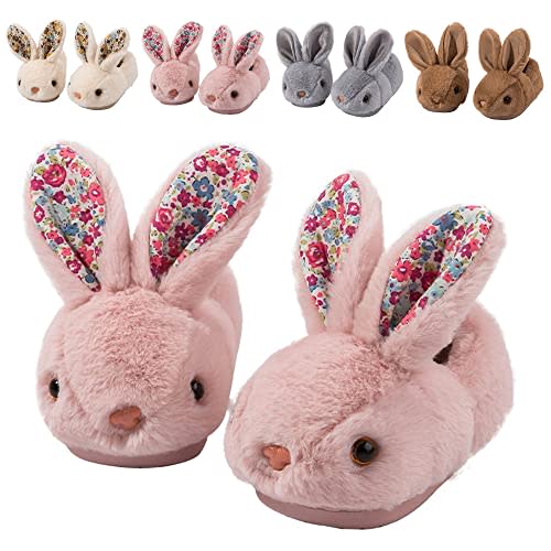 Fadezar Toddler Slippers Girl Boy House Slipper Kids Rabbit Winter Slipper Warm Bunny Slippers Soft Plush Indoor Girls Boys Slipper