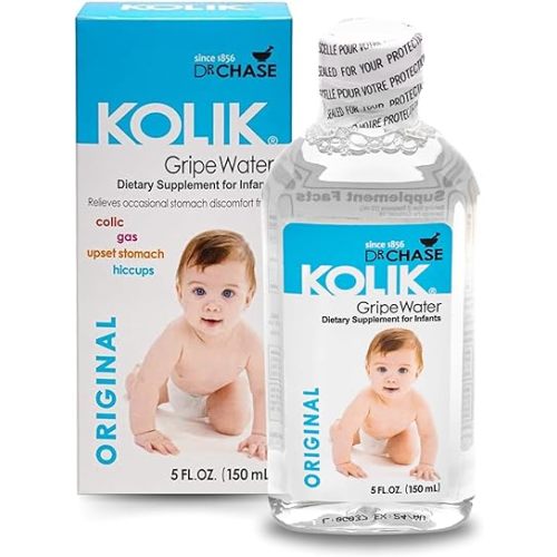 Dr. Chase Pediatrics Kolik Original Gripe Water - Colic Relief for Newborns & Infants - Safe, All Natural Gas Drops for Babies - Herbal Formula to Ease Digestive Discomfort & Fussiness -150 ml