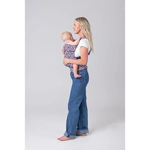 Mabē Monarch Ergonomic Baby Carrier – Premium Cotton Soft Structured Newborn to Toddler Carrier with Hip-Healthy Design, 3 Carry Positions (7-35lbs), Lightweight & Breathable, (Violet Wings)